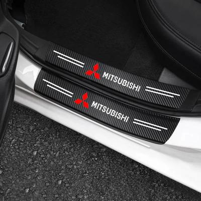 4Pcs Car Threshold Strip Sticker Car Door Sill Protector Accessories For ASX Lancer EVO Pajero Outlander L200 Lancer
