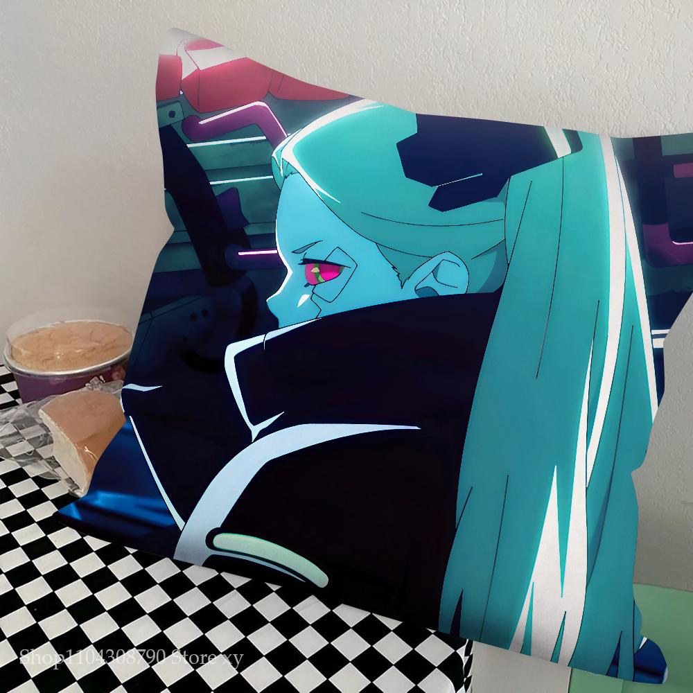Anime C-Cyberpunk E-Edgerunner Pillow Case Square Pillow Bedroom Sofa Leisure Comfort Cushion Car Living Room Home Decoration