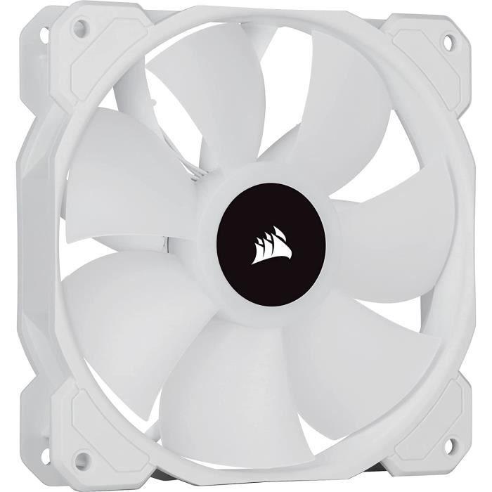 CORSAIR Ventilateur SP Series - White SP120 RGB ELITE - 120mm RGB LED Fan with AirGuide -Triple Pack Lighting Node (CO-9050137-WW)