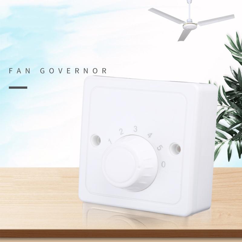 Surface Mounted Ceiling Fan Speed Controller Fan Speed Control Switch Five-speed Electric Fan Switch Square