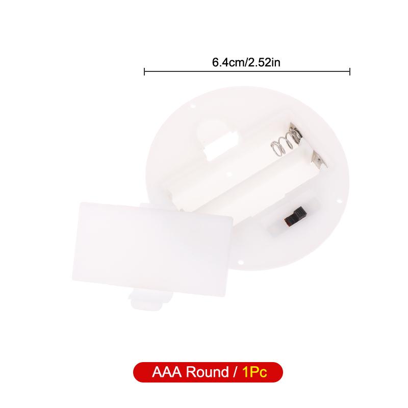 1/5Pcs 2 Aaa/Aa 3V Battery Case With Switch Cover Round Embedded Battery Holder Battery Storage Boxes Switch Socket Container