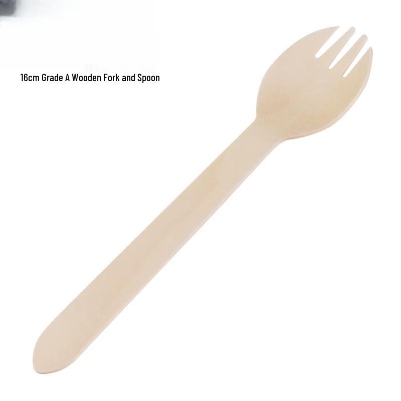 Biodegradable Wooden Fork and Spoon Set
