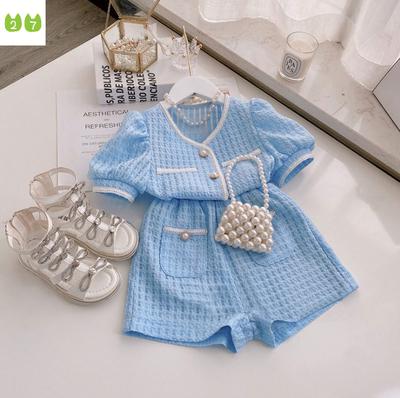 Niedlicher Anzug für Mädchen, lässiges Oberteil und Shorts, zweiteiliges Set