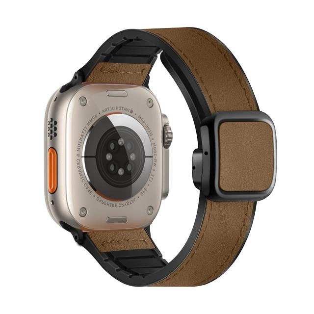 Strap for Apple Watch Band 45mm 44mm 49mm 42mm 40mm 41mm Magnetic Leather Bracelet Correa iWatch Series 9 8 7 6 5 4 3 SE Ultra 2