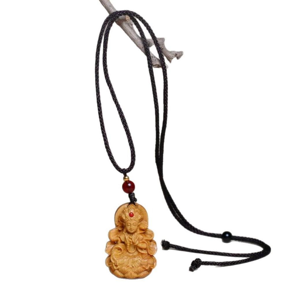 Taihang Cliff Cypress Manjushri Bodhisattva Necklace & Keychain Pendant with Chain