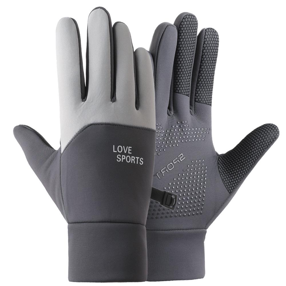 Men's & Women's Warm Waterproof Touchscreen Cycling & Ski Gloves - Fleece-Lined, Non-Slip, Color Block Design for Autumn & Winter Outdoors