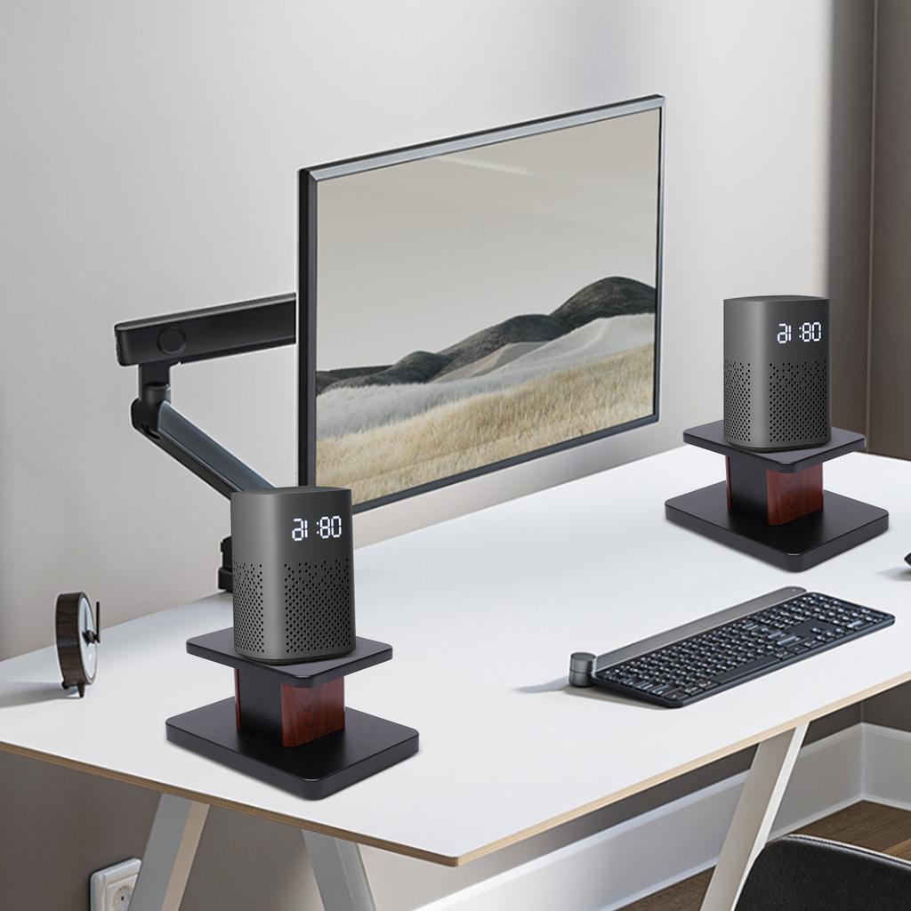2PCS Speaker Stands for Computer/Bookshelf/Studio Monitor, Density Board for Desktop Speaker Holder, Audio Cable Management