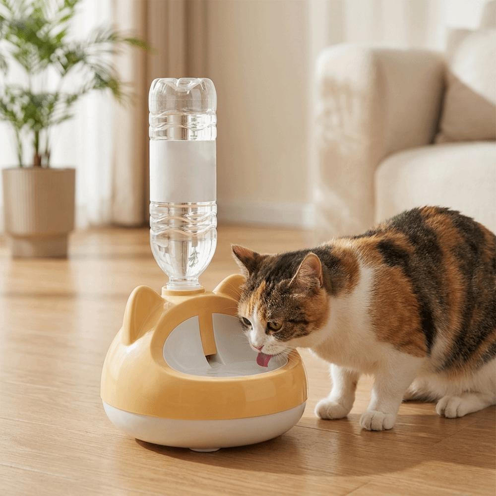 Splash-proof Automatic Water Fountain Non-Slip Pet Drinking Station Cat Water Bowl Holder Travel