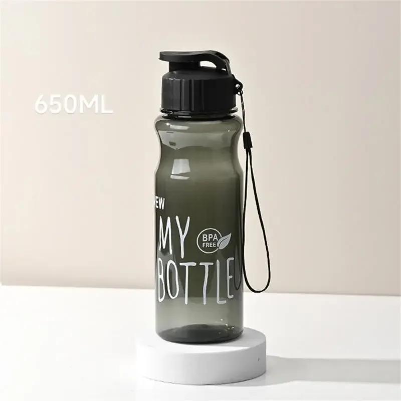 650ml Outdoor Large-capacity Sports Water Bottle Color Transparent PET Cold Water Cup Space Water Bottle Advertising Plastic Cup
