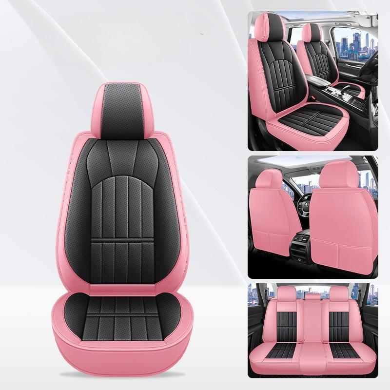 Husa Universala pentru Scaun Auto cu Cinci Locuri | Fixare Tridimensională pentru Talie Versiune Standard, Piele Ecologică Durabilă Rezistentă la Zgârieturi, Ușor de Instalat