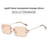 Unisex Metal Geometric Frameless Sunglasses With Uv400 Protection For Summer Beach And Travel