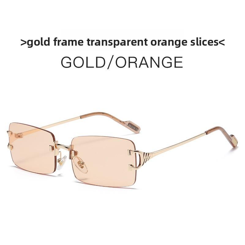 Unisex Metal Geometric Frameless Sunglasses With Uv400 Protection For Summer Beach And Travel
