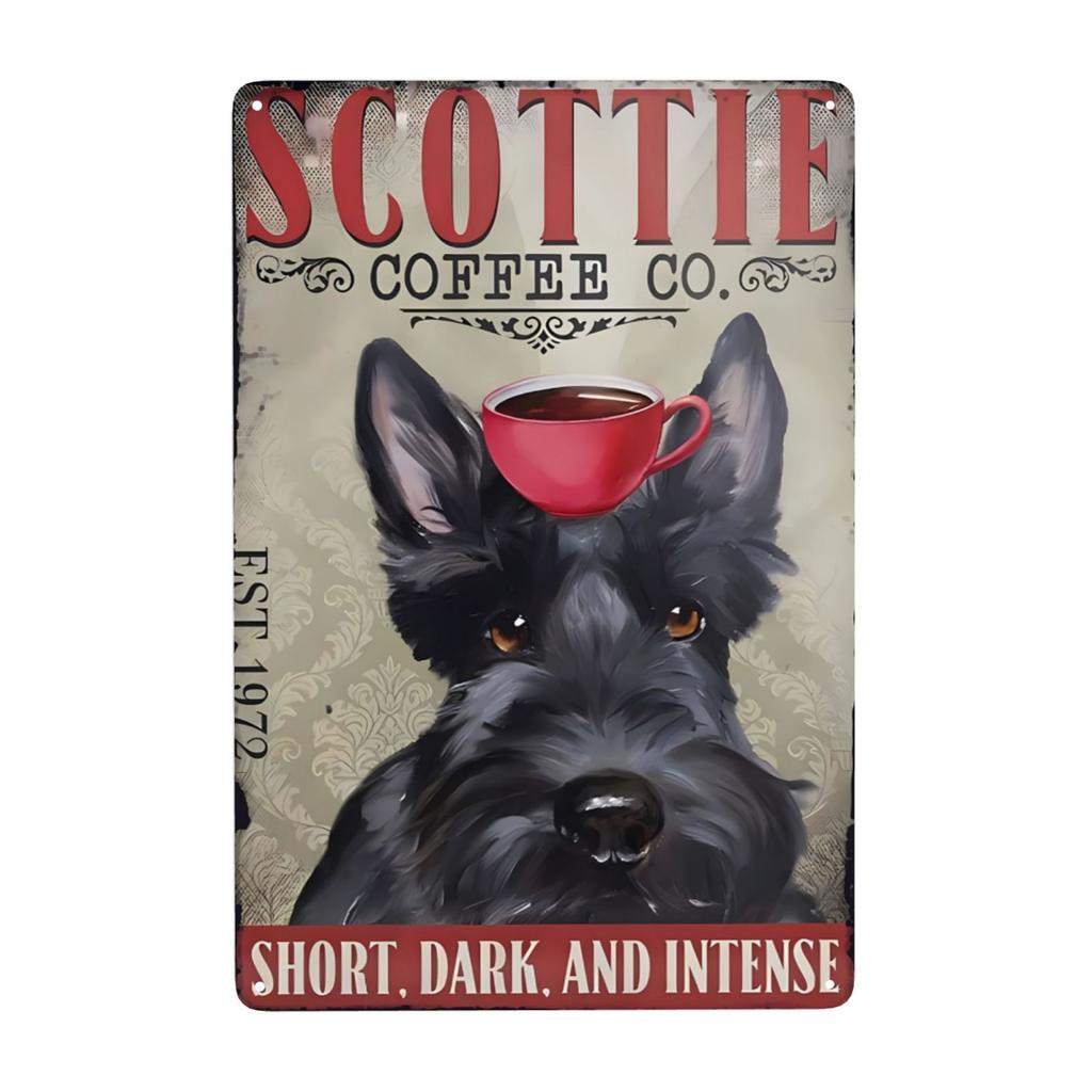Mfoever  Coffee Metal Signs Bernese Mountain Dog Coffee Co Awaken The Senses Signs Vintage Signs for Home Cafe Kitchen X Inch
