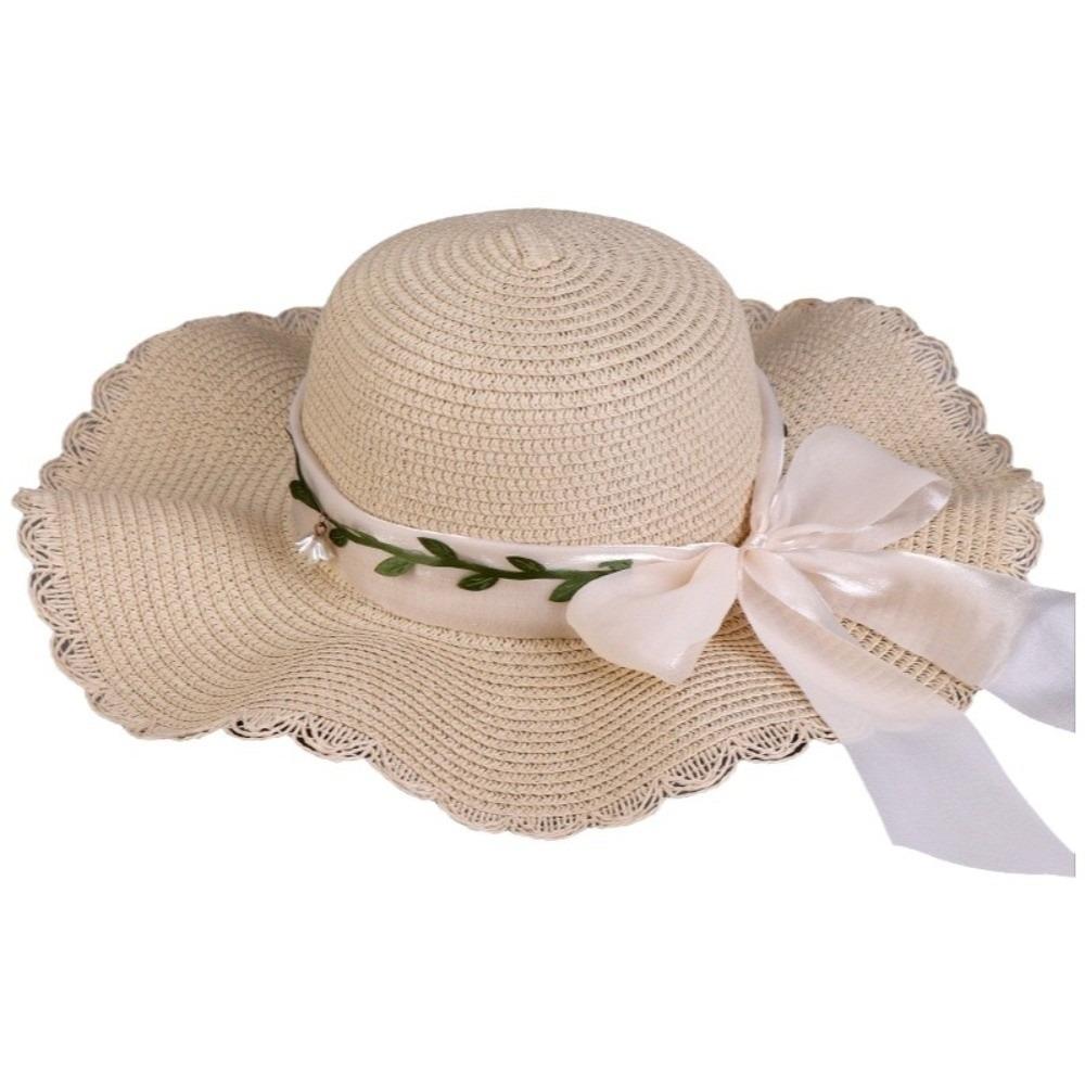 Colorful Weave Hat Wide Brim Women s Sun Hat Casual Sun Protection Cap  Travel бежевый