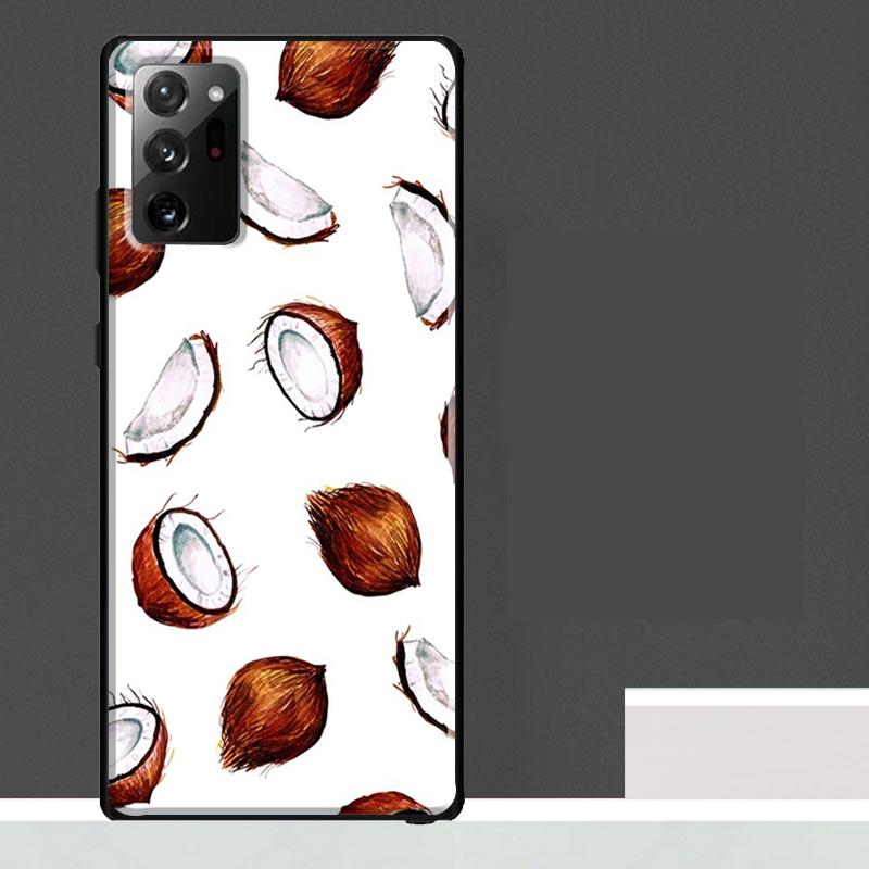 Summer Fruit Coconut Case For Samsung Galaxy S25 Ultra S21 S22 S23 S24 Ultra S9 S10 S20 Plus S25 FE Phone Cover