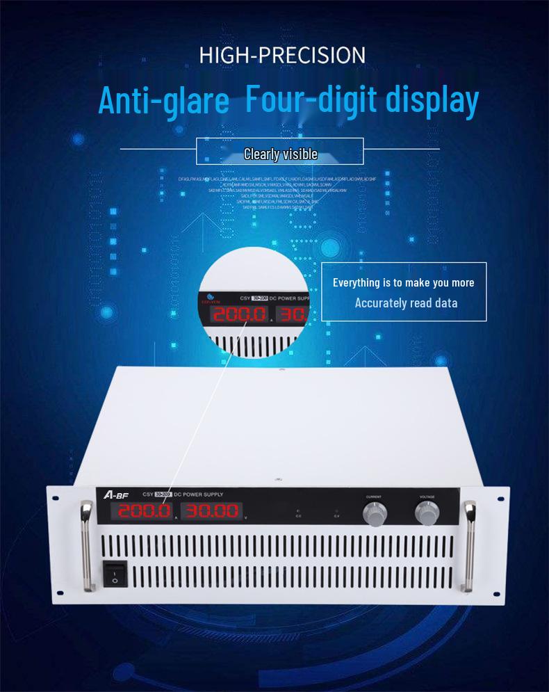 High Power Adjustable DC Regulated Switching Power Supply, 30V-500V, 15-500A, Constant Current.