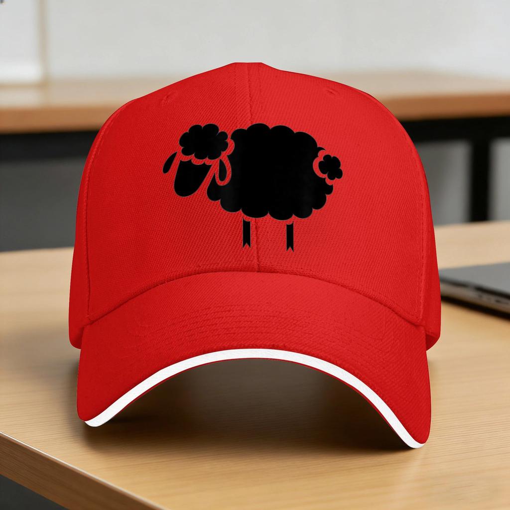Black Sheep Silhouette Design Sun Baseball Cap Summer Unisex Adult Custom Logo Trucker Hat Sunscreen Streetwear Snapback Cap