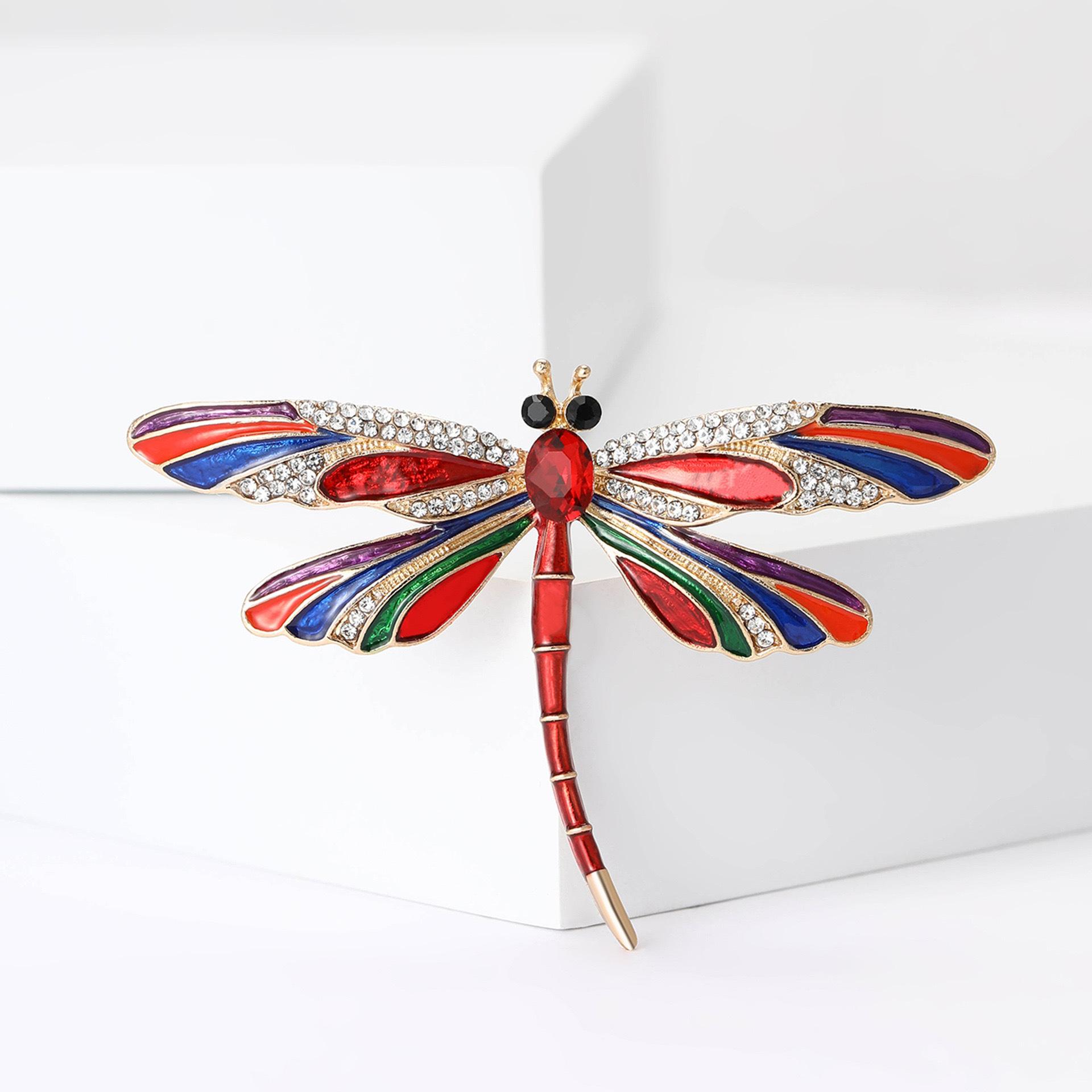 1Pc Color Y2K Dragonfly Brooch Pin Beautiful And Exquisite Retro Accessories Elegant And Romantic Party brooch For Women красный