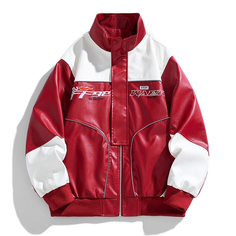 Frühling und Herbst Neue trendige Lederjacken für Herren, Herren Pu Motorradjacken, Revers, Lässig und Gutaussehend