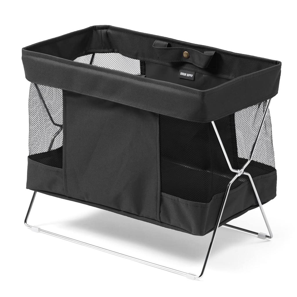 Sanwa Direct Foldable Storage Box for Bags, 46.5cm Wide X 26.5cm Deep X 39.5cm High, Under-Desk Storage, Black, 200-CB014BK