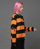 HOODHOOD Striped Cutout V-Neck Knit Orange