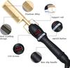 Heat Pressing Combs Portable Ceramic Curling Iron Hot Comb Hair Straightener for Hair Beard Wigs Wet and Dry Hair Styling Tools