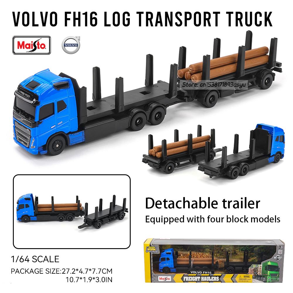 Maisto 1:64 SCANIA 770 S Volvo Gaffeltruck Transportkjøretøy Gravemaskin trykkstøpt presisjonsmodellbil Modellsamling gave