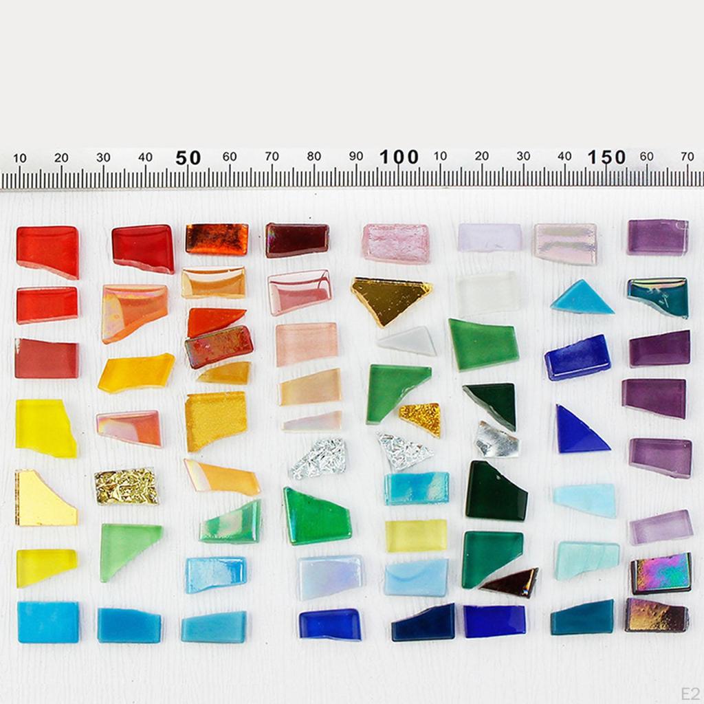 100 Carrés De Mosaïque En Verre Vert Clair - 1x1 Cm - Idéal Pour DIY, Bijoux, Cadres Photo Et Décoration - 3