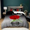 Wedding Theme Rose Bedding Chinese Wholesale Home Textile Quilt Bad Cover Set Marry Decoration Bedclothes Hd 5D Red Rose Flower