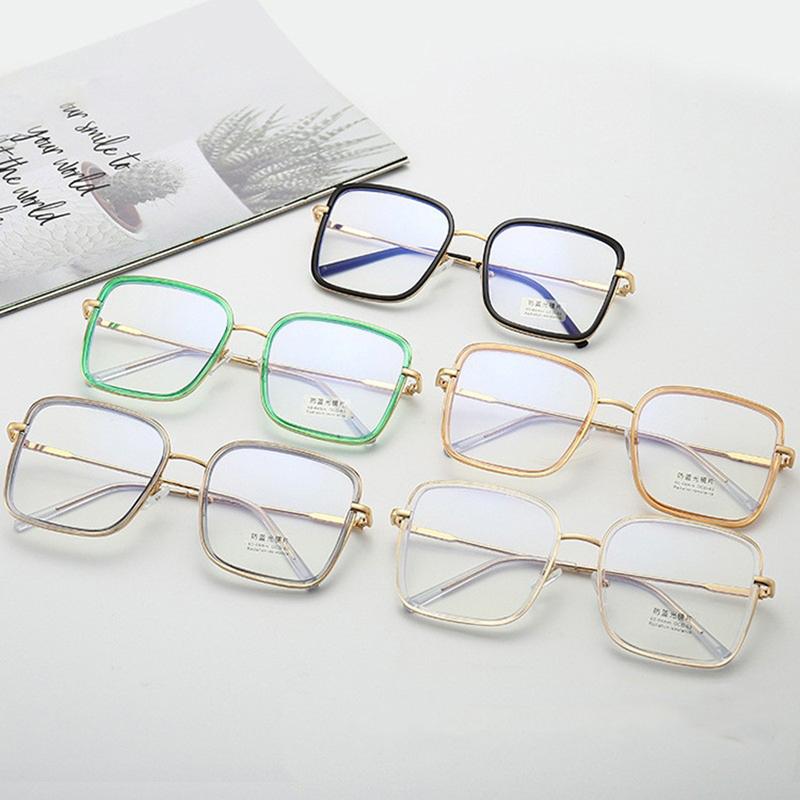Fashion Metal Anti-Blue Light Square Frame Glasses for Women And Men Computer Game Goggles Blue Ray Blocking Eyewear