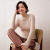 Kaschmir Rippstrick Schlank geschnittener Pullover: Warme, dicke Strickware mit halbem Stehkragen für Herbst & Winter