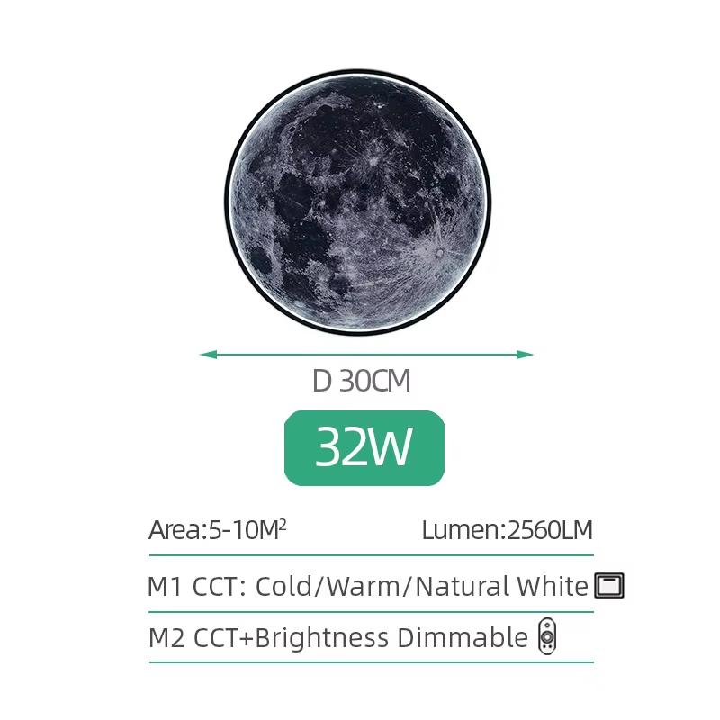 Modern LED Moon Wall Lamp Mural Background Wall Lamp Bedroom Living Room Decoration Bedside Lamp Simple Indoor Lighting Fixture