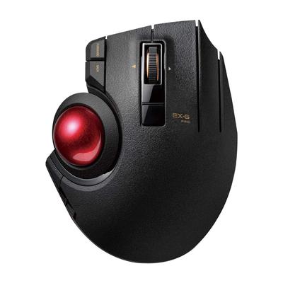 ELECOM Trackball-Maus/Daumen/8 Tasten/Kabelgebunden/Kabellos/Bluetooth/Schwarz