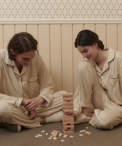 [OFF HOUR] Cinnamon Muse Peach Fluff Long Sleeve Pajama Set [Shipped from Korea] 100% Authentic