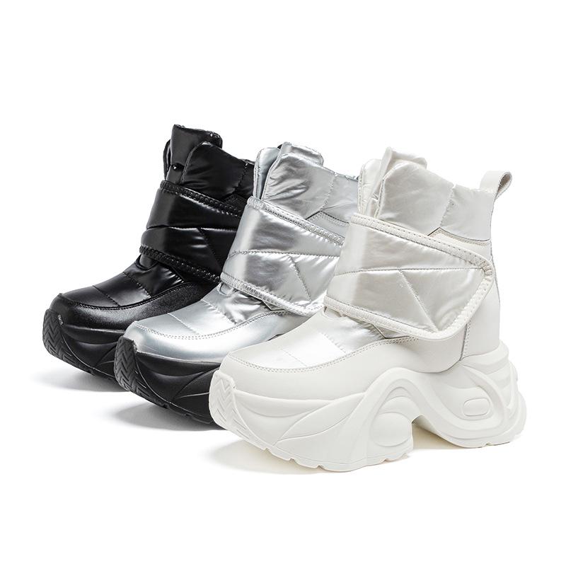 Women's 2025 Winter Ankle Boots: Warm Fleece-Lined Platform with 10CM Height Boost
