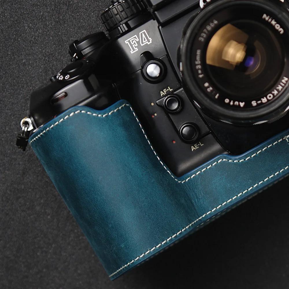Genuine Real Leather Half Camera Case Bag Cover For Nikon F4 Case F3/F2/F/FM2/FM3A Case Camera Bag Photography Accessories