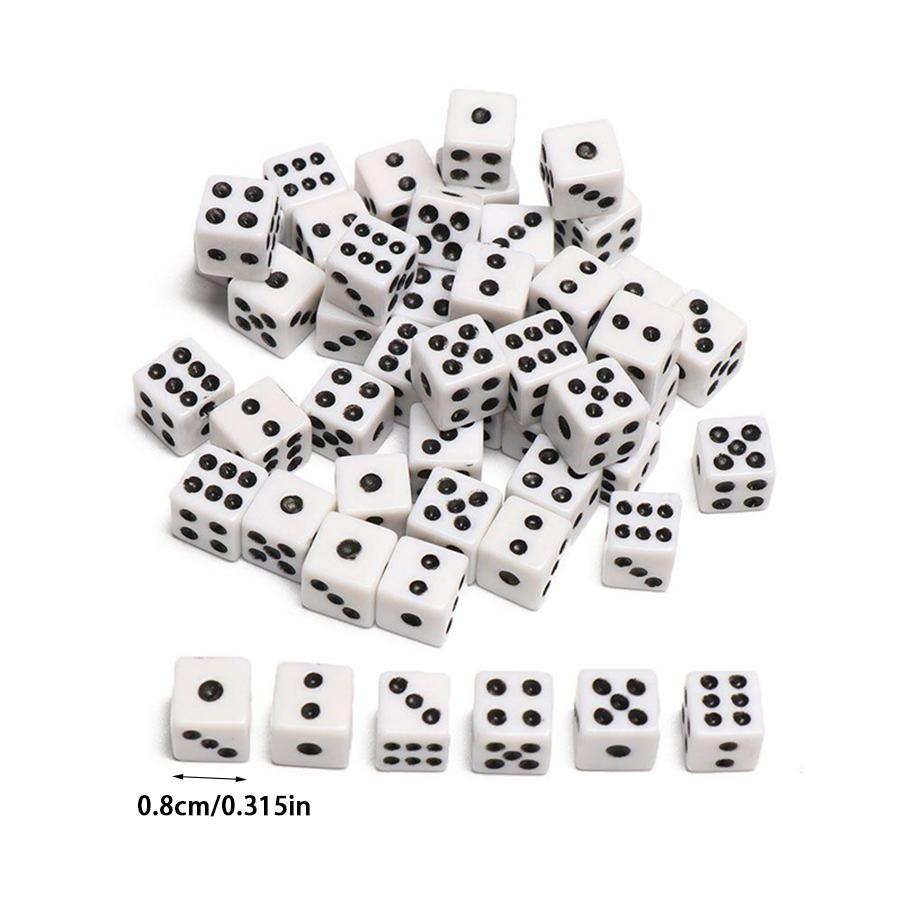 200/500/600 Stück Mini Sechsseitige Acrylwürfel 8mm Versammlungsfest Party Brettspielkarten Spiel Requisiten Unterhaltung Zubehör XJM