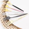 4PCS Stainless Steel Cutlery Rainbow Cake Fruit Fork Dinner Salad Fork Tableware Gold Dessert Fork For Hotel Party Kitchen Tool