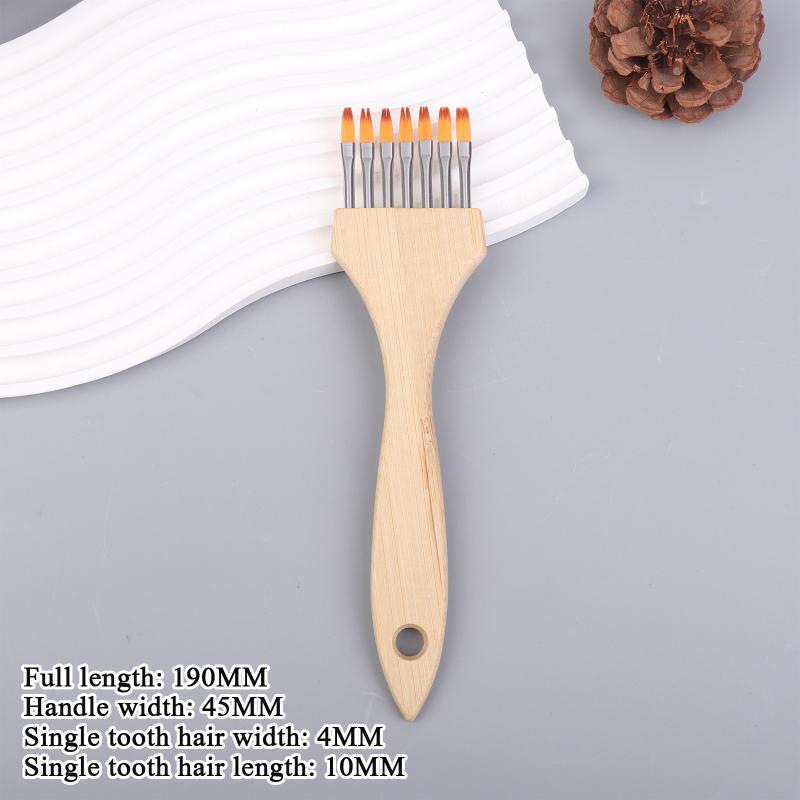 1/3/6Pcs Wooden Handle Multi-toothed Brush Comb Watercolor Acrylic Brushes Set Artists Drawing Supplies