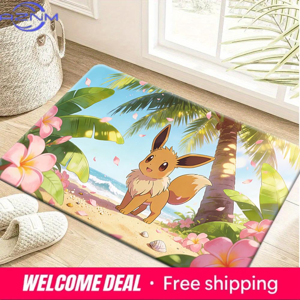 Eevee Tropical Beach Print Doormat Anti-slip Absorbent Floor Mat for Home Entrance Bedroom Living Room Decor 40x60cm
