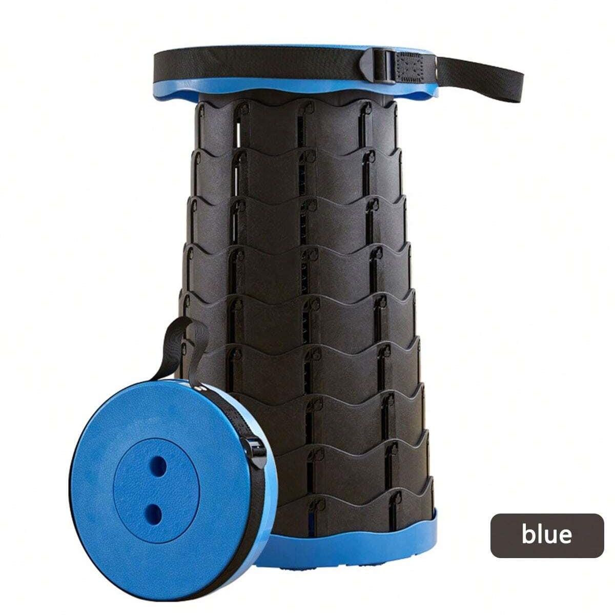 

1 outdoor telescopic stool, folding stool, travel queue portable, adjustable height stool, fishing stool темно-синий