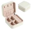 Zippered Leather-Material Jewelry Storage Case with Lid Hooks, Interior Pocket, Ring Rolls, and Removable Dividers