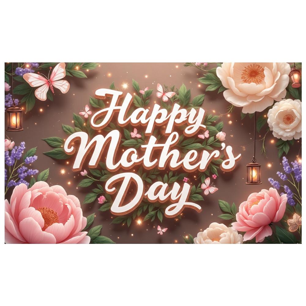 Mother's Day Background Pink Peony Floral Greeting Display Mother's Day Display Floral Pattern Mother's Day Greeting Banner