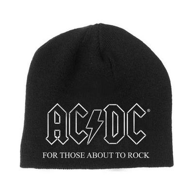 AC/DC Unisex Adult For Those About To Rock Back Print Beanie