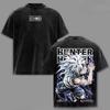 Anima Hunter X Hunter Kurapika Chrollo Grafikdruck T-Shirt Herren Damen Retro Gewaschen Locker Lässig Oversized Baumwolle Sommer Neues T-Shirt