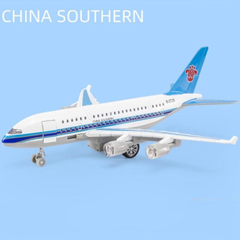 Children's Pressure Molten Metal Toy Airplane, 10-inch Original A380 Model, Audio-visual Simulation Airplane, Gift