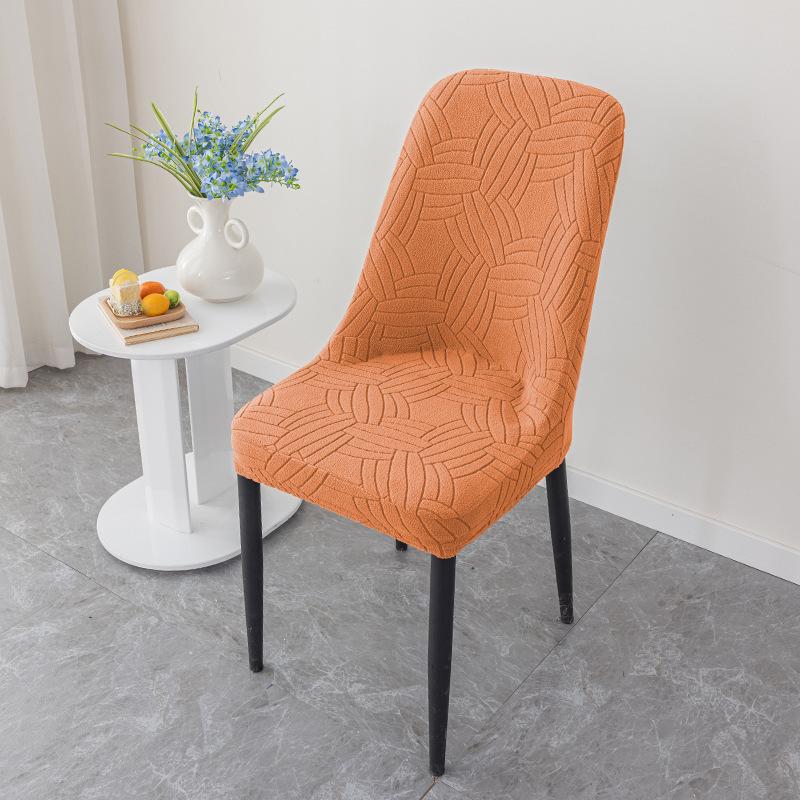 Thickened Jacquard Chair Cover Corn Velvet Enlarged Elastic Curved Chair Cover Restaurant Home Chair Cover Dust-proof and Wear-resistant