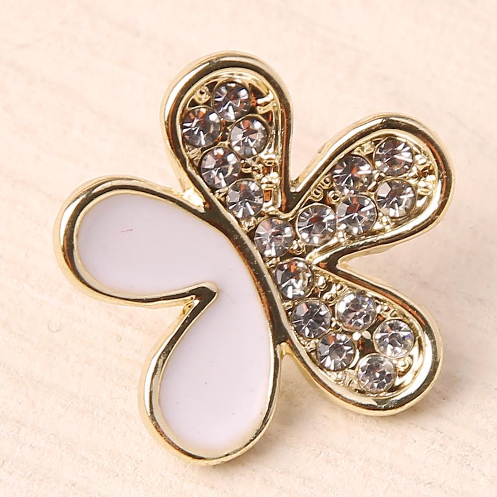 Jewelry Gift For Women Summer Floral Metal Earrings With Sparkling Detail