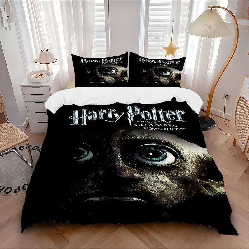 

3pcs Harry Potter Chamber of Secrets Bedding Set, Soft Polyester Duvet Cover and Pillowcases Seasons all suitable, Design for Bedroom L1003143 135x200cm
