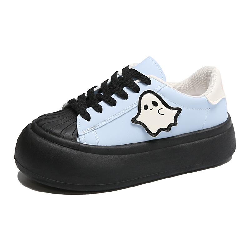 Big head niche original shell ghost board shoes 2025 new casual ugly cute bread big head shoes little white shoes thick sole